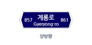 857 계룡로 Gyeryong-ro 861 양방향 도로명판 이미지